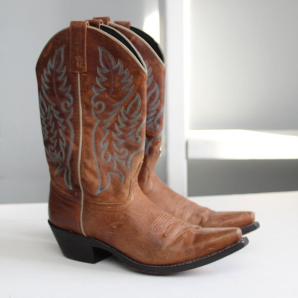 Laredo Women's Brown Tremaine Western Cowboy Boots Size 7 - Picture 2 of 7